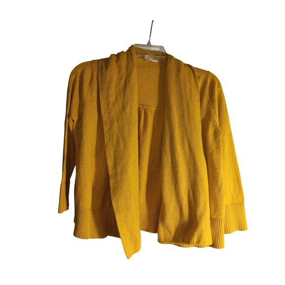 Yellow Eileen Fisher cropped cardigan sweater Yellow Organic Cotton Size XS - Picture 1 of 4